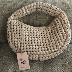 Sincerely Jules Cream Woven Clutch